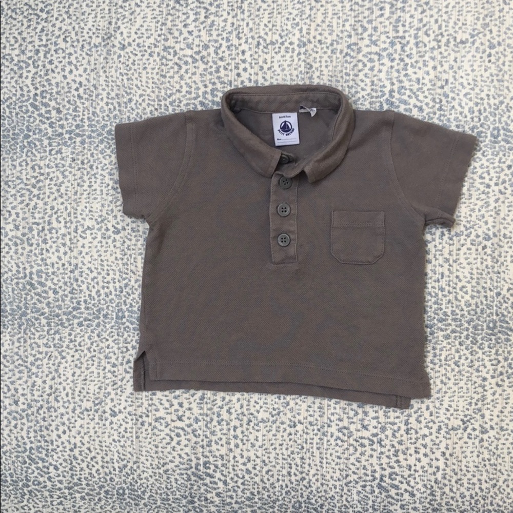 Petit Bateau taupe collared shirt - like new